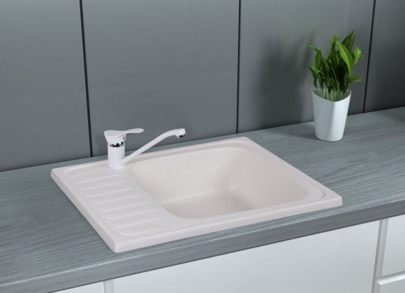 Кухонная мойка гранитная Cosh, 63x48, белый (COSH6449K203)