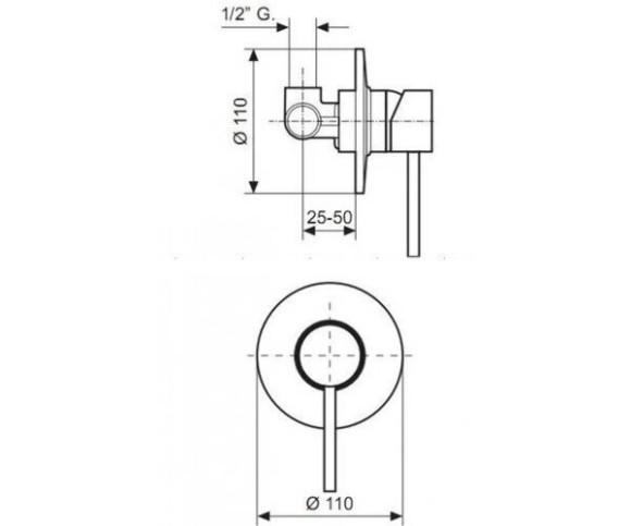 Змішувач для душу Emmevi Piper, одноважільний, хром (CR45009)