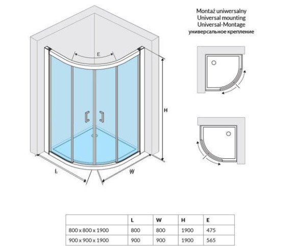 Душевая кабина Excellent Seria 201, 90x90 (KAAC.1801.900) Душевая кабина Excellent Seria 201, 90x90 (KAAC.1801.900)