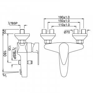 Смеситель для ванны Jaquar Vignette Prime, однорычажный, хром (VGP-CHR-81119)