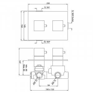 Термостат Jaquar Kubix Prime, хром (KUB-CHR-35693)