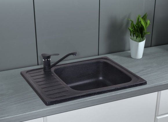 Кухонная мойка гранитная Cosh, 63x48, черный (COSH6449K420)