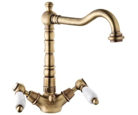 Cмеситель для умывальника Emmevi Deco Ceramica, двухвентильный, бронза (BR121613)