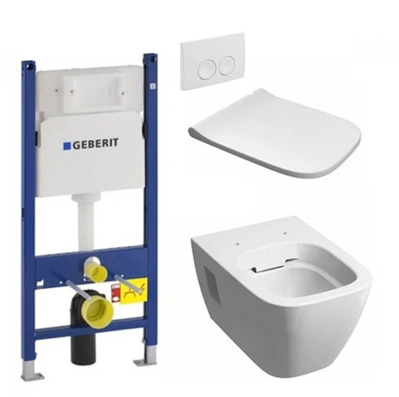 Комплект: Унитаз Kolo Modo + Инсталляция Geberit Duofix + Крышка + Клавиша Delta 21 (L33120000+458.126.00.1+L30112000+115.125.11.1)