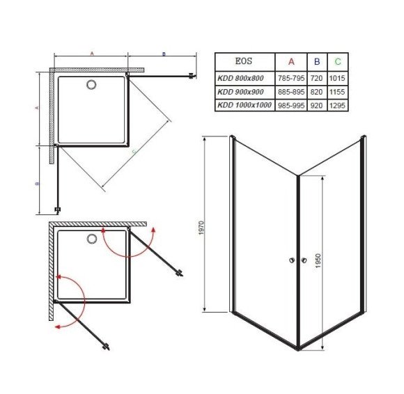 Душевая кабина Radaway Eos KDD, 100x100 (37223-01-01N)