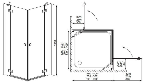 Душові двері Radaway Fuenta New KDD 90R, праві (384001-01-01R) Душові двері Radaway Fuenta New KDD 90R, праві (384001-01-01R)