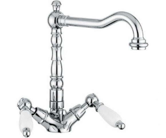Cмеситель для умывальника Emmevi Deco Ceramica, двухвентильный, золото (OR121613)