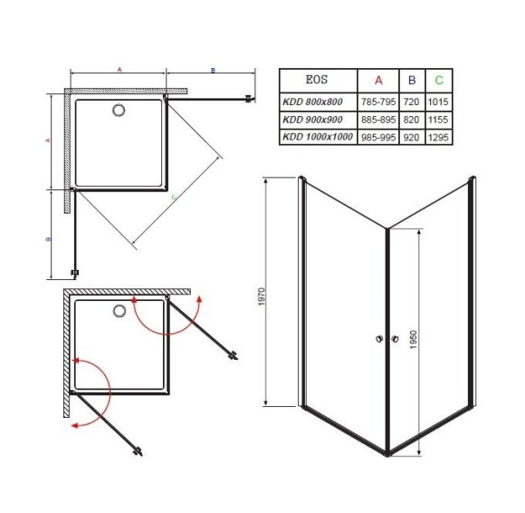 Душевая кабина Radaway Eos KDD, 80x80 (37213-01-01N)