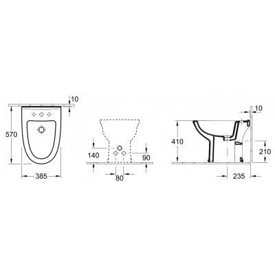 Биде напольное Villeroy&Boch Century (745700R1)