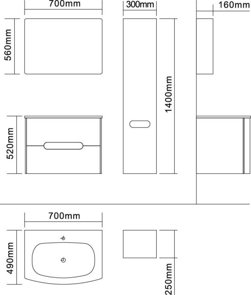 Зеркальный шкаф Zelberg Este, 56x70 (0100700401)
