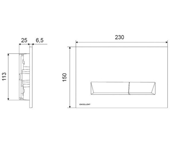 Клавиша смыва Excellent Platto, хром (INEX.PL230.150.CR)
