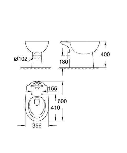 Унітаз підлоговий Grohe BauCeramic (39349000)