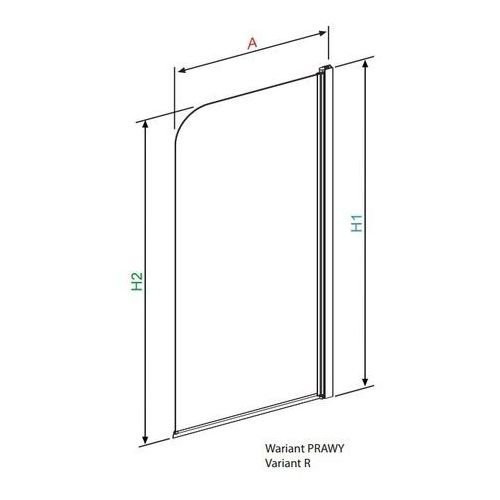 Шторка для ванни Radaway Eos PNJ 50 R, права, 152x50 (205102-101R)