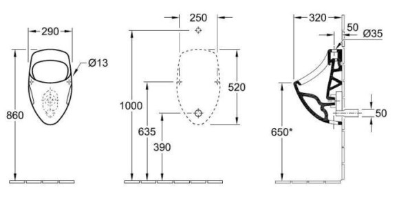 Пісуар Villeroy&Boch O.Novo (750800R1)