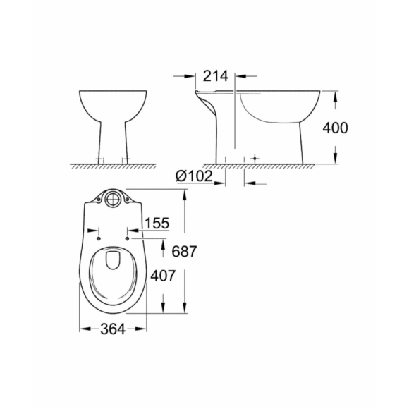 Унітаз підлоговий Grohe BauCeramic (39429000)