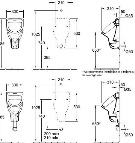 Пісуар Villeroy&Boch O.Novo (75260001)
