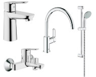 Комплект змішувачів 4 в 1 Grohe Bau Edge, хром (UA123218K0)