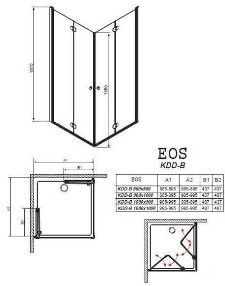 Душевая кабина Radaway Eos KDD-B, 80x80 (37313-01-01N)