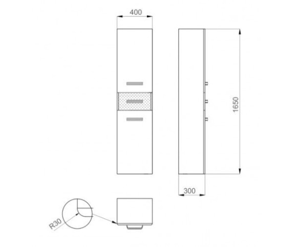 Пенал в ванную Sanwerk Sierra Air, 40 (MV0000462)