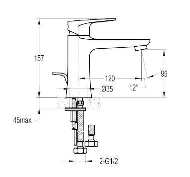 Змішувач для умивальника Steinberg Serie 225, одноважільний, хром (225 1000)
