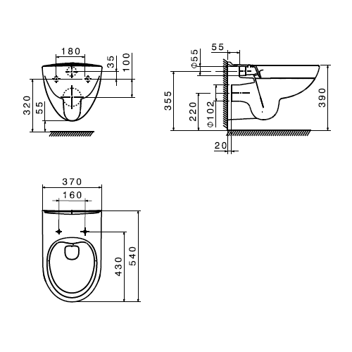 Унитаз подвесной Roca Victoria Rimless (A34H398000)