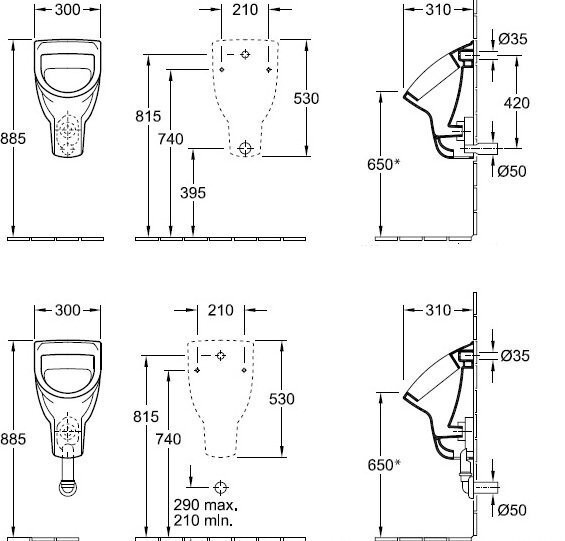 Пісуар Villeroy&Boch O.Novo (75270501)