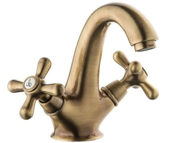 Змішувач для умивальника Emmevi Deco Classic, двовентильний, бронза (BR12013TC)