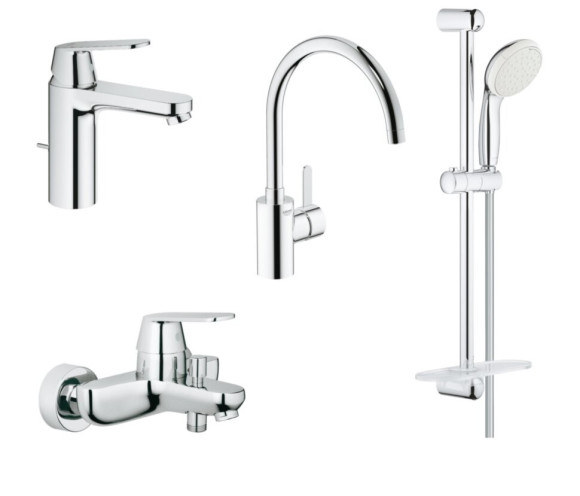Комплект змішувачів 4 в 1 Grohe Eurosmart Cosmopolitan, хром (126115MK)