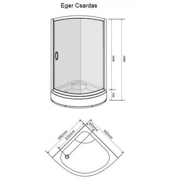 Душова кабіна Eger Csardas, 95x95 (599-512)