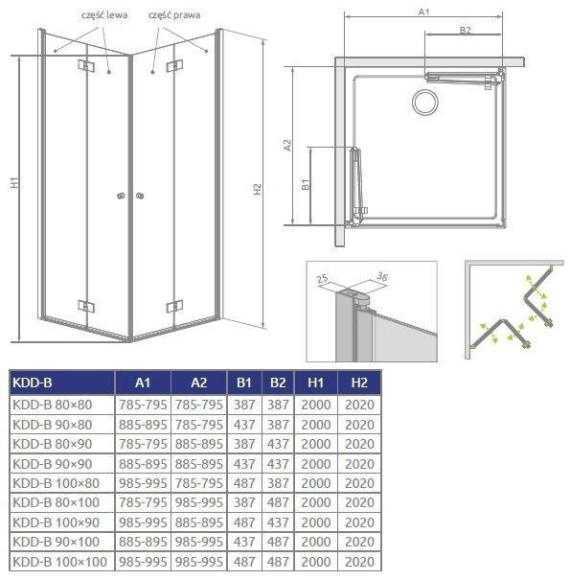Душевая кабина Radaway Essenza New KDD-B, правая, 90x90 (385071-01-01R) Душевая кабина Radaway Essenza New KDD-B, правая, 90x90 (385071-01-01R)