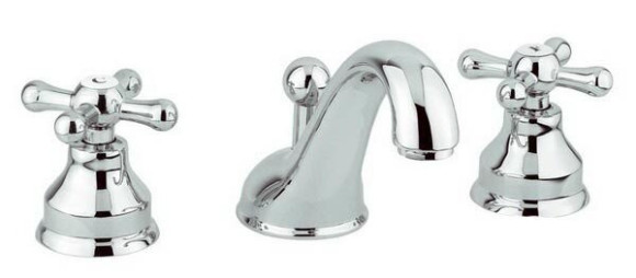 Змішувач для умивальника Emmevi Deco Classic, двовентильний, бронза (BR12033)