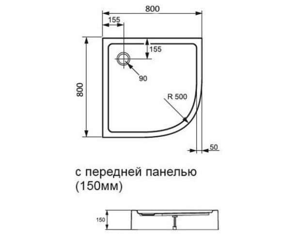 Душовий піддон Huppe Xerano, 80x80 (840202.055)