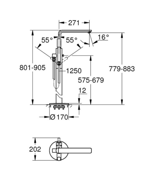 Смеситель для ванны Grohe Lineare New, однорычажный, хром (23792001)
