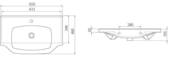 Умывальник подвесной Cerastyle New Klasik, 65 (CB0000185)