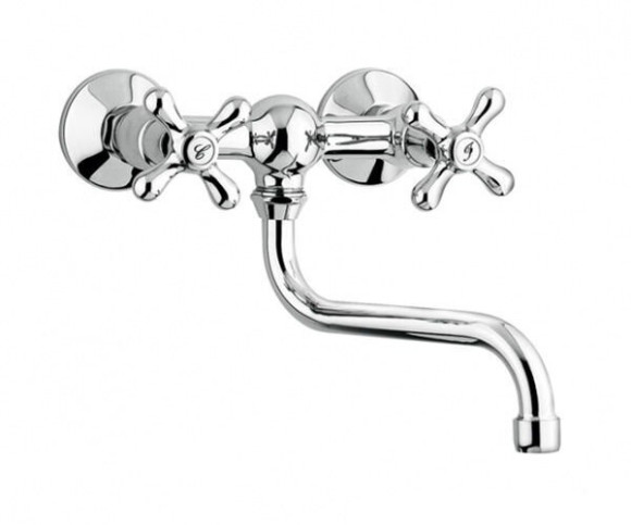 Смеситель для кухни Emmevi Deco Classic, двухвентильный, хром (CR12005)