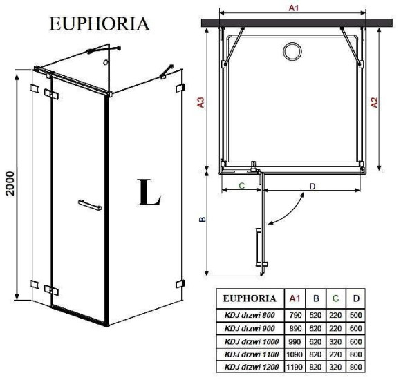 Душова стінка Radaway Euphoria KDJ S1 110 (383053-01)