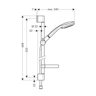Душевой гарнитур Hansgrohe Croma 100 Unica (27777000)