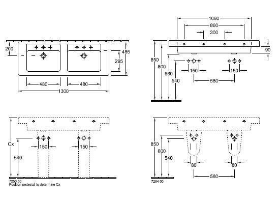 Умивальник підвісний Villeroy&Boch Omnia Architectura, 130 (61311301)