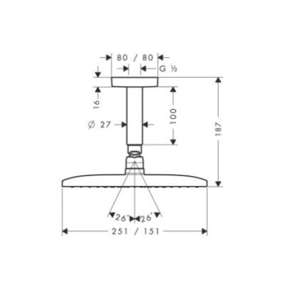 Верхній душ Hansgrohe Raindance (27380000)