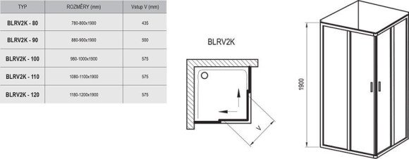 Душевая кабина Ravak Blix BLRV2K, 80x80 (1XV40C00ZG) Душевая кабина Ravak Blix BLRV2K, 80x80 (1XV40C00ZG)