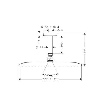 Верхній душ Hansgrohe Raindance (27381000)