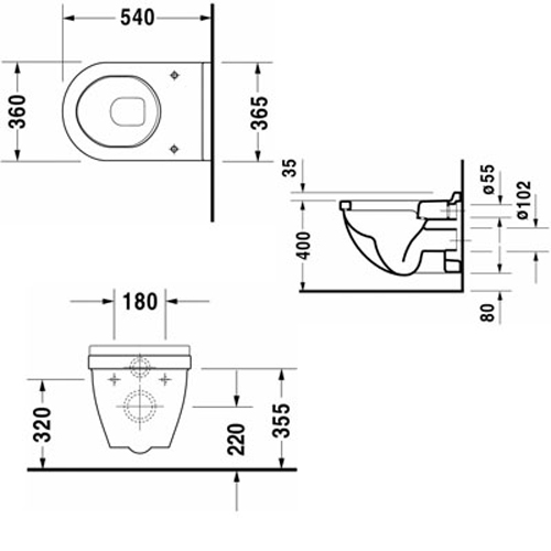 Унітаз підвісний Duravit Starck-3 (2200090000)