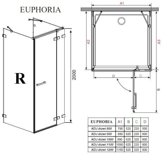 Душова стінка Radaway Euphoria KDJ S1 90 (383050-01)