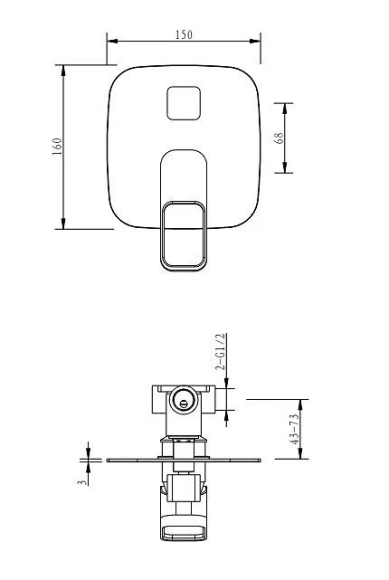 Смеситель для ванны Aqua Rodos Terra 90441-R, однорычажный, хром (АР000040448)