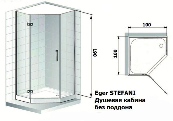 Душевая кабина Eger Stefani, 100x100 (599-535-1)