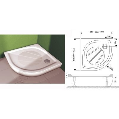 Душевой поддон Ravak Elipso Pro, 90x90 (XA237701010)