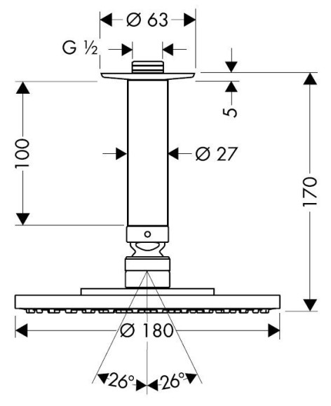 Верхний душ Hansgrohe Raindance (27472000)