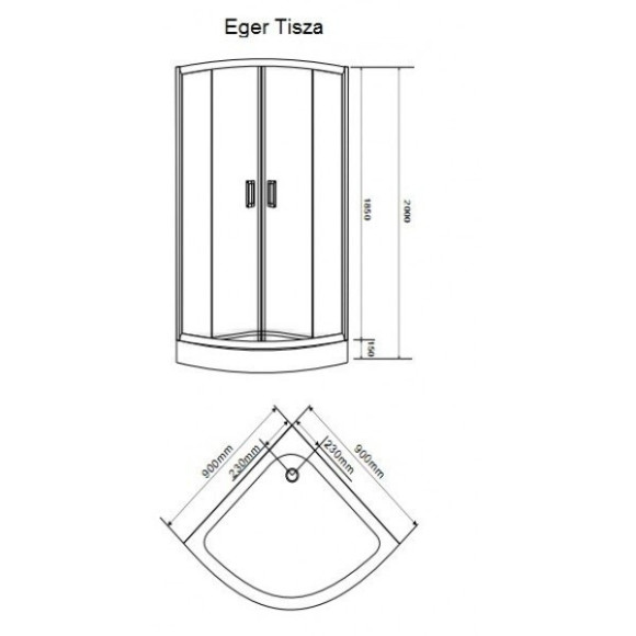 Душова кабіна Eger Tisza Amur, 90x90 (599-021)