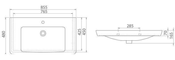 Умывальник подвесной Cerastyle Porto, 85 (HP0000261)