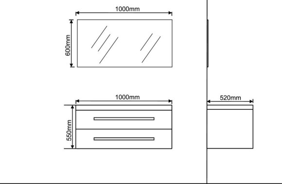Дзеркало у ванну Zelberg Zooty, 100x60 (0021000201)
